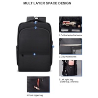 Waterproof Laptop Backpack with Usb Interface for 15 Laptops - Black thumbnail