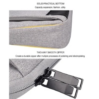 Waterproof Oxford Cloth Laptop Bag with Concealed Handle & Luggage Tie Rod - Black thumbnail