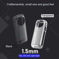 Clear Soft Tpu Protective Case for Insta360 X4 - 1.5mm Thickness - Clear Black - With Neck Strap thumbnail