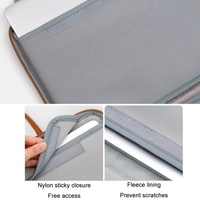 Waterproof Leather Computer Bag - 15 / 15.6 / 16 Inches Fully Open & Portable - Gray Black thumbnail