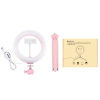 7.9 Led Ring Light with Tripod and Phone Clamp - 3 Modes Dimmable Dual Colour Temperature - Black thumbnail