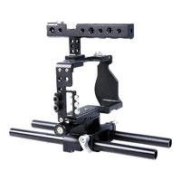 Sony A6000 / A6300 / A6400 / A6500 Camera Cage Stabilizer With Handle - Black thumbnail