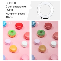 12cm Ring Light & Desktop Tripod Selfie Stick Mount with Usb Led Ring Selfie Beauty Vlogging Photography Video Lights Kit in Black thumbnail