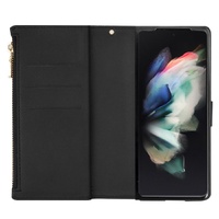 Sparkling Leather Zip Case for Samsung Galaxy z Fold 4 - Zipper Closure - Rose Red thumbnail