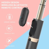 Bluetooth Remote Selfie Stick with Tripod and Phone Holder - Black thumbnail