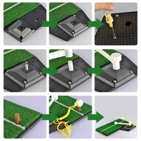 Portable Golf Putting Mat with Push Rod Trainer - 48x23cm - Black thumbnail