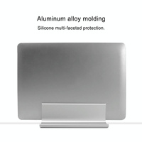 Adjustable Vertical Laptop Stand - Portable Aluminum Alloy Base Black thumbnail