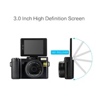 3.0 Flip Screen Vlog Camera with 4x Zoom - Black thumbnail
