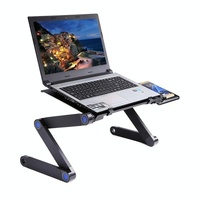 Foldable Laptop Stand with Dual Fans & Mouse Pad - 360 Degree Adjustable - Black thumbnail
