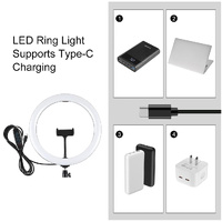11.8 Led Ring Light with Tripod and Phone Clamp - 3 Modes Dual Colour Temperature Curved Surface - Black thumbnail