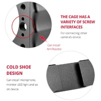 Video Camera Cage Stabilizer With Handle For Canon Eos M50 - Black thumbnail