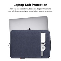 15-16.7 Inch Laptop Sleeve Briefcase With Zipper And Handle - Gray Blue thumbnail
