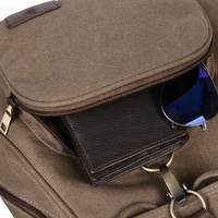 Women Canvas Laptop Backpack - Compact and Stylish - Coffee thumbnail