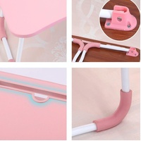 Portable Folding Desk with Fan & Lamp - Compact Design - Sky Blue thumbnail