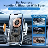 15w Fast Wireless Charger with Infrared Sensor for C10 Car Navigation - Transparent Stand - Golden thumbnail