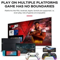 Wireless Bluetooth Grip for Ps4 with Dazzling Colour Light - White thumbnail