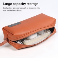 Waterproof Laptop Accessory Bag - Pu Leather - Pink thumbnail