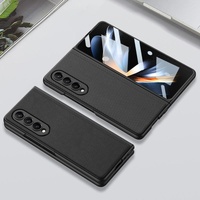 Foldable Leather Case with Stand for Samsung Galaxy z Fold 4 - Ultra Thin - Carbon Fiber thumbnail
