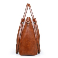 Retro Ladies Handbag - 4-in-1 Fashion Bucket Bag with Large Capacity - Black thumbnail