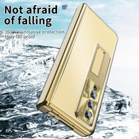 Shockproof Aluminum Double Hinge Case for Samsung Galaxy z Fold 4 - Gold thumbnail