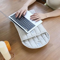 Lightweight Cotton Embroidery Inner Bag for Protection - Gray White - 12.9-13.3 Inch thumbnail