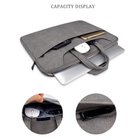 Detachable Shoulder Strap Business Laptop Bag - 14.1-15.4 Inch Frosted Pu - Dark Gray thumbnail