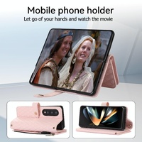 Foldable Diamond Lattice Phone Case for Samsung Galaxy z Fold 4 - Dark Green thumbnail