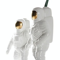 Salute Astronaut Ceramic Vase - Tabletop Decor with Dried Flowers - Silver thumbnail