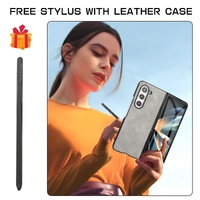 Shockproof Foldable Leather Case with Stylus for Samsung Galaxy z Fold 4 / 5g - Grey thumbnail