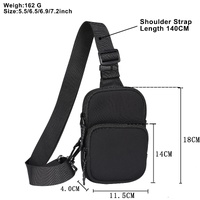 Universal Nylon Chest Bag For 5.5 Inch -7.2 Inch Phones Fashionable And Functional - Black thumbnail