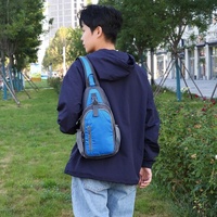 Waterproof Outdoor Sports Chest Bag Crossbody Single Shoulder Design - Dark Blue thumbnail