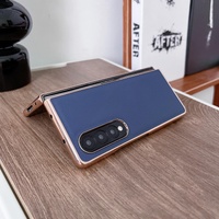 Skyline Series Nano Electroplating Pu Case for Samsung Galaxy z Fold 4 - Sky Blue thumbnail