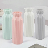 2-pack Plastic Round Vases - Simple Anti-fall Home Decor Ornaments - White thumbnail