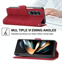 Premium Leather Tpu Case for Samsung Galaxy z Fold 4 / 5g - Red thumbnail