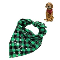 Pet Triangle Towel Christmas Snowflake Dog Saliva Towel - Size L - Blue thumbnail