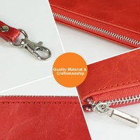 Retro Leather Clutch Bag with Zipper - 6 Inch - Brown thumbnail