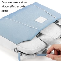 Computer Handheld Messenger Bag for Apple Macbook / Huawei / Xiaomi / Basne - Ladder Tape Light Blue + Gray Pu Power Package thumbnail