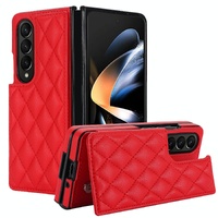 Foldable Full Coverage Double Buckle Pu Phone Case for Samsung Galaxy z Fold 4 - Purple thumbnail