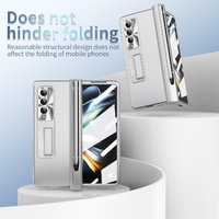 Foldable Phone Case with Pen Slot for Samsung Galaxy z Fold 4 - Electroplated - Silver thumbnail