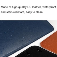 Leather Laptop Liner Bag - 14.1-15.4 Inches with Stand Function - Cowhide Yellow With Bag thumbnail