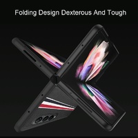 Shockproof Twill Phone Case for Samsung Galaxy z Fold 4 - Pc Tpu - Brown thumbnail