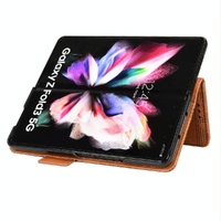 Symmetrical Leather Triangle Phone Case for Samsung Galaxy z Fold 4 - Brown thumbnail