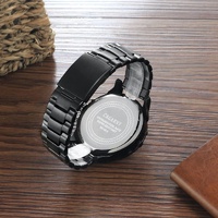 Stylish Waterproof Dual Quartz Watch with Stainless Steel Band - Orange thumbnail