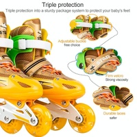 Adjustable Kids Roller Skates Set - Single Flash Wheels - Size s - Pink thumbnail