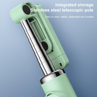 Wireless Selfie Stick with Remote Tripod - Compact Design - Green thumbnail