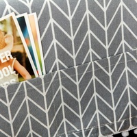Universal Cotton Linen Microwave Dust Cover - Grey Triangle thumbnail