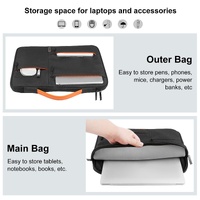 13 Laptop Sleeve Case for Macbook Samsung Thinkpad Sony Dell Alienware Chuwi Asus Hp -13.5 Inch Zipper Briefcase Handbag - Grey thumbnail