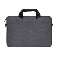 Stylish Zipper Laptop Bag with Shoulder Strap - Durable & Breathable - Light Grey thumbnail