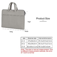 Waterproof Portable One-Shoulder Handbag For 13.3 Laptops With Hidden Zipper And Suitcase Belt - Light Grey thumbnail