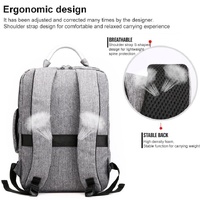 Multifunctional Oxford Laptop Backpack - Cxs-620 - Light Grey thumbnail